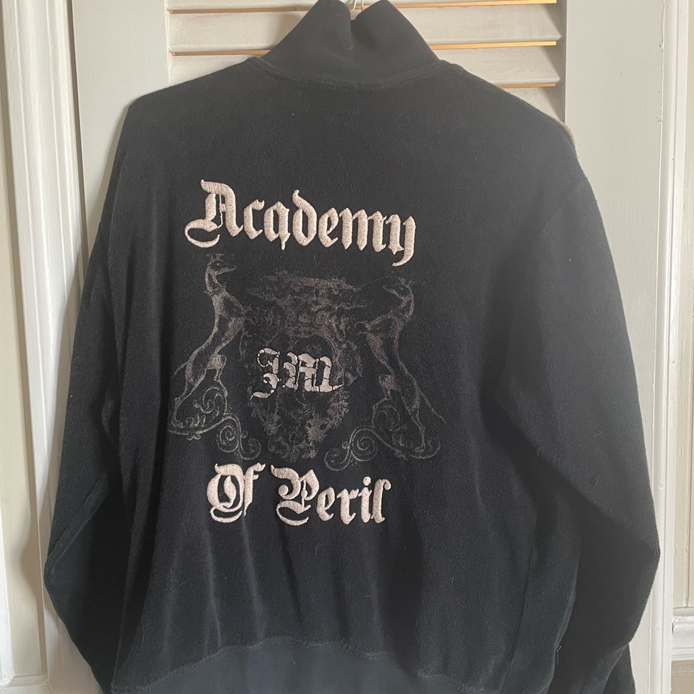 Super soft terry cloth juicy couture mens jm zip up sweatshirt black